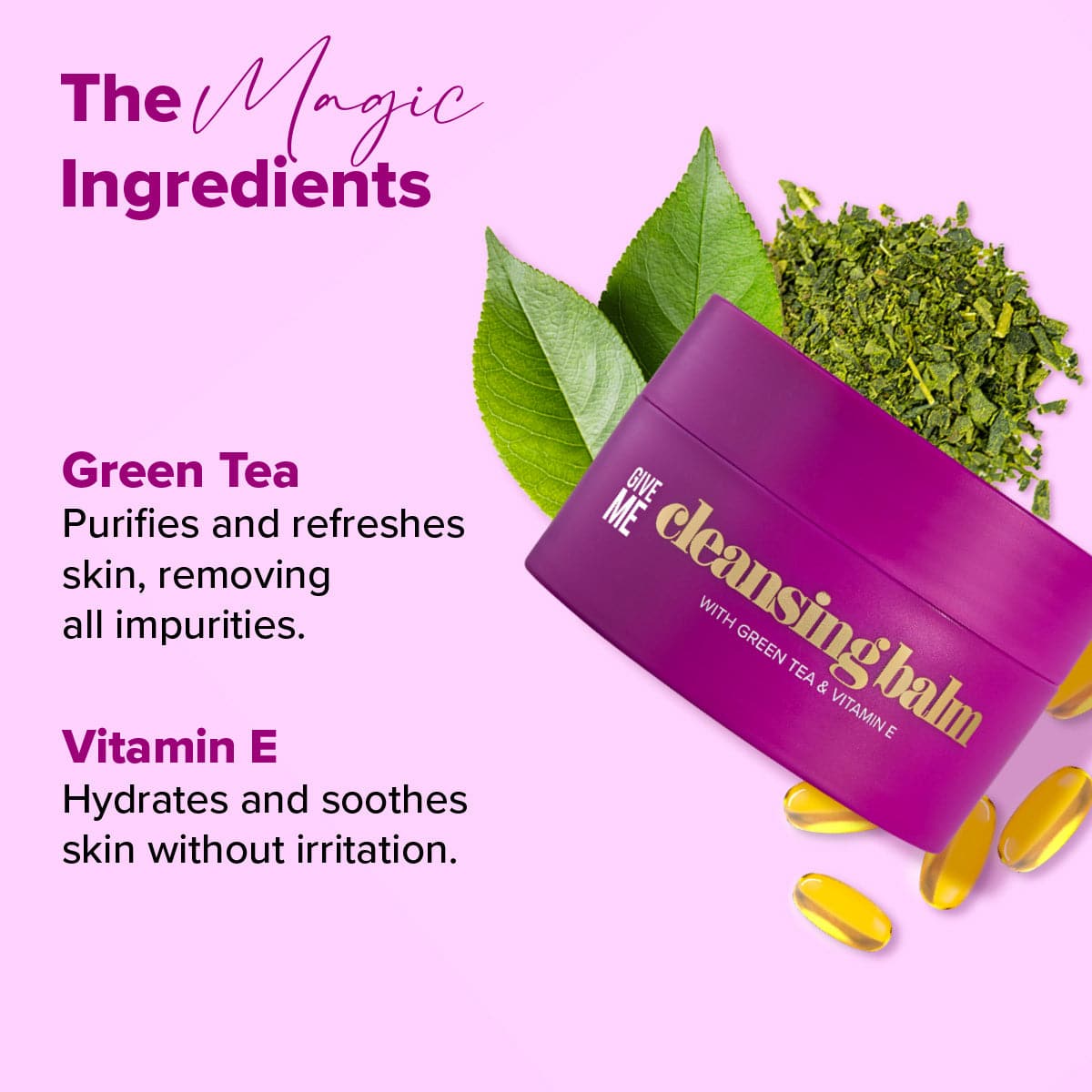 Green Tea & Vitamin E Cleansing Balm - Give Me Cosmetics US