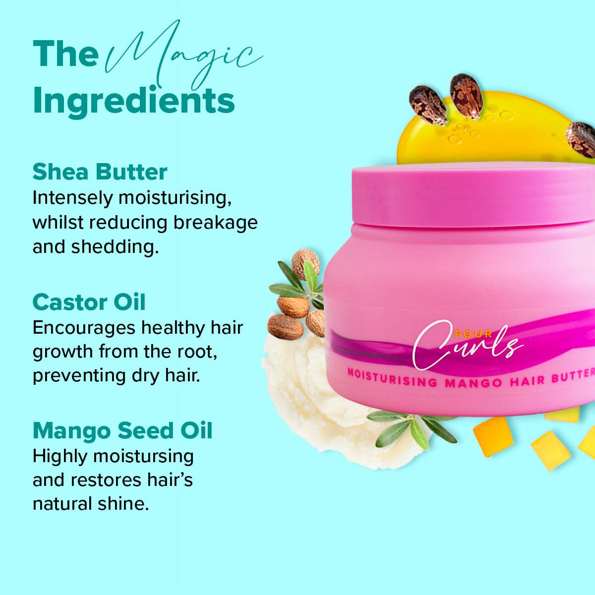 Four Curls Moisturising Mango Hair Butter - Give Me Cosmetics