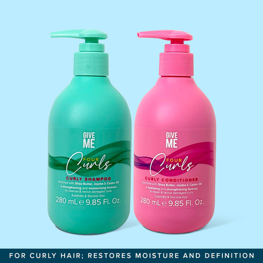 Four Curls Moisturising Shea Butter Shampoo & Conditioner Bundle (Worth £13.98) - Give Me Cosmetics