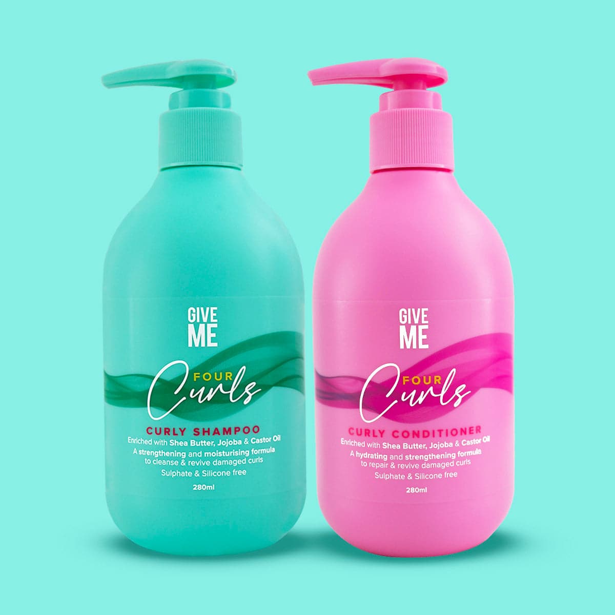 Four Curls Moisturising Shea Butter Shampoo & Conditioner Bundle - Give Me Cosmetics