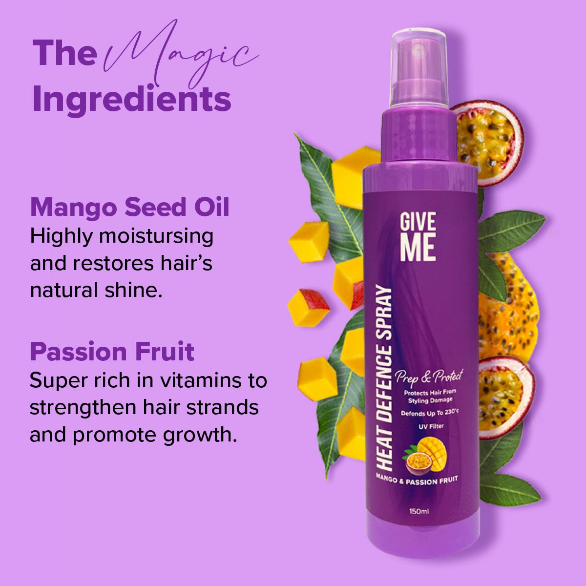 Heat Defence Spray - Mango & Passion Fruit - Give Me Cosmetics