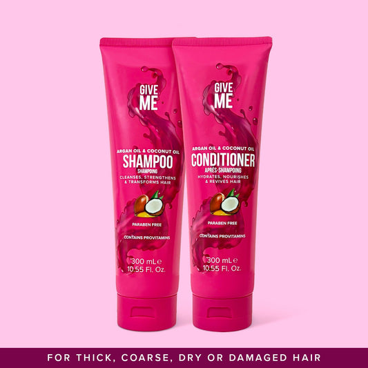 Nourishing Shampoo & Conditioner Bundle - Argan Oil & Coconut Oil (Worth £13.98) - Give Me Cosmetics