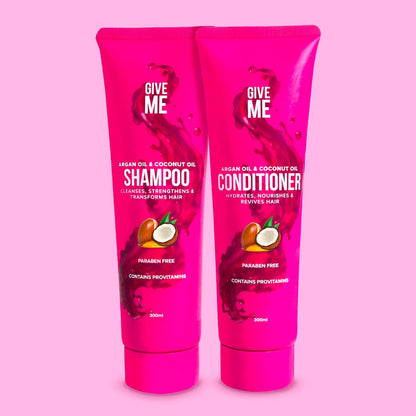 Nourishing Shampoo & Conditioner Bundle - Argan Oil & Coconut Oil - Give Me Cosmetics US