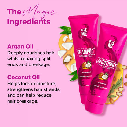 Nourishing Shampoo & Conditioner Bundle - Argan Oil & Coconut Oil - Give Me Cosmetics US