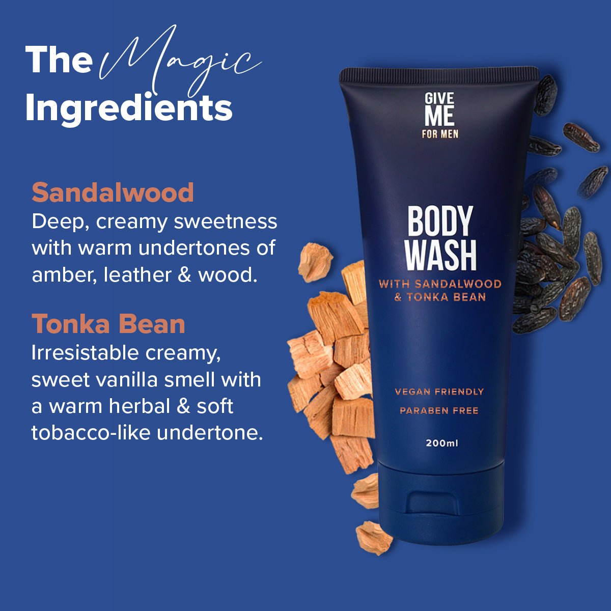 Sandalwood & Tonka Bean - Body Wash For Men - Give Me Cosmetics