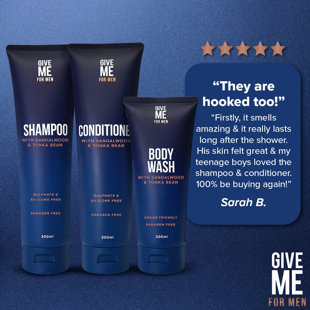 Sandalwood & Tonka Bean Essentials For Him (Worth £20.97) - Give Me Cosmetics