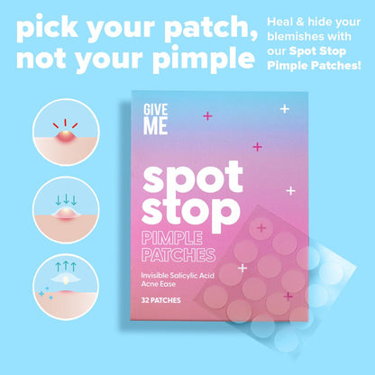 Spot Stop Pimple Patches - Invisible Salicylic Acid Acne Ease - Give Me Cosmetics
