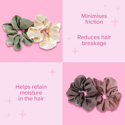 x2 Luxury Satin Silk Hair Scrunchies - Give Me Cosmetics